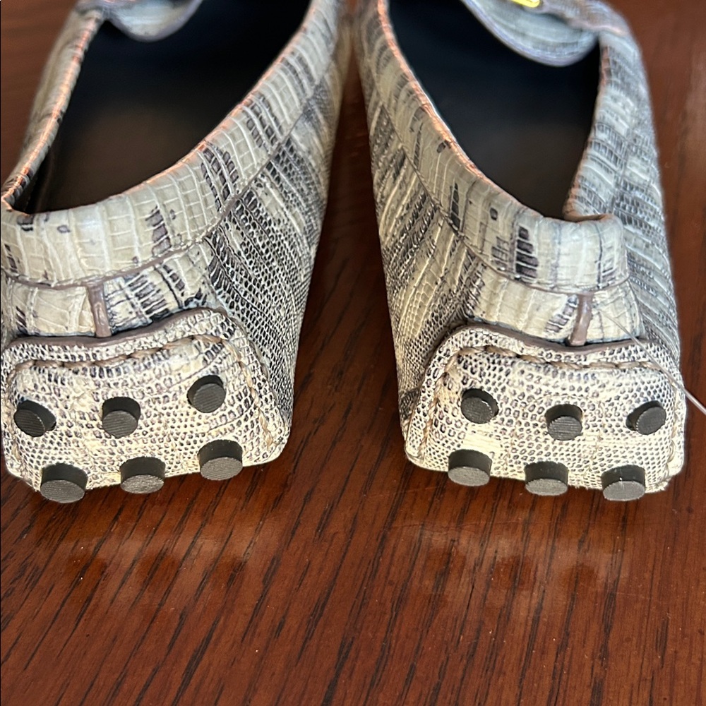 Tory Burch Kendrick Driver Python Moccasin Slip O… - image 7